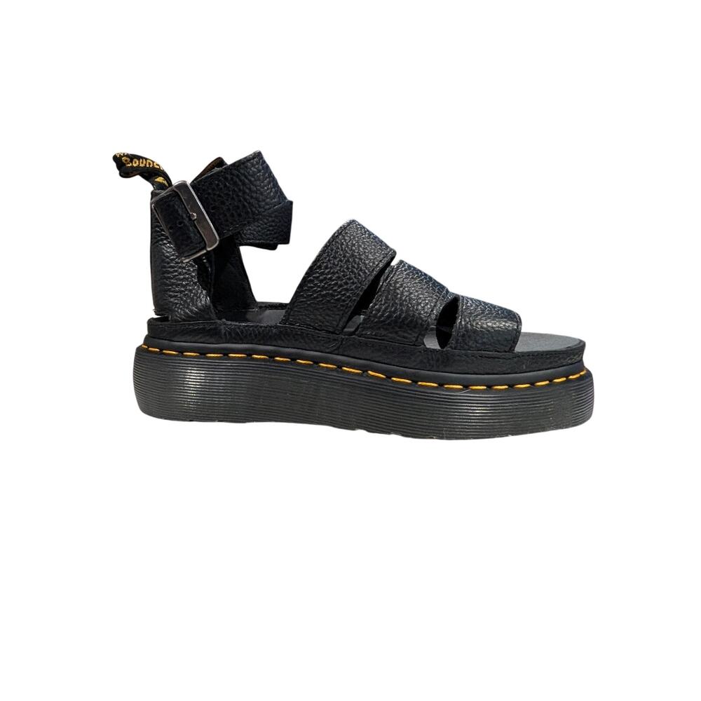 Dr. Martens Clarissa II Quad Womens 6 Leather Platform Black Buckle Sandals NWOB - Picture 5 of 9